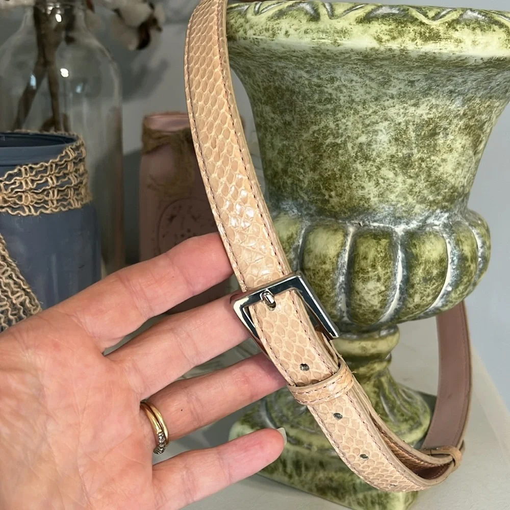Amanda Smith Beige Textured Belt